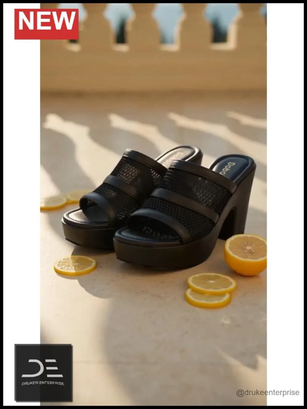 Women's Open Toe Mesh Platform Wedge Mule Sandals